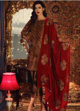 Charizma Embroidered Velvet Winter Collection Design 02 2019